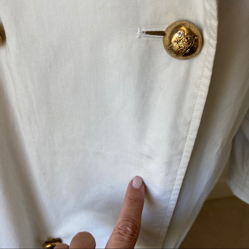 Vintage Burberry Trench Coat Ivory 12 - Picture 14 of 16